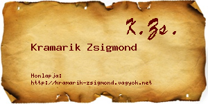 Kramarik Zsigmond névjegykártya